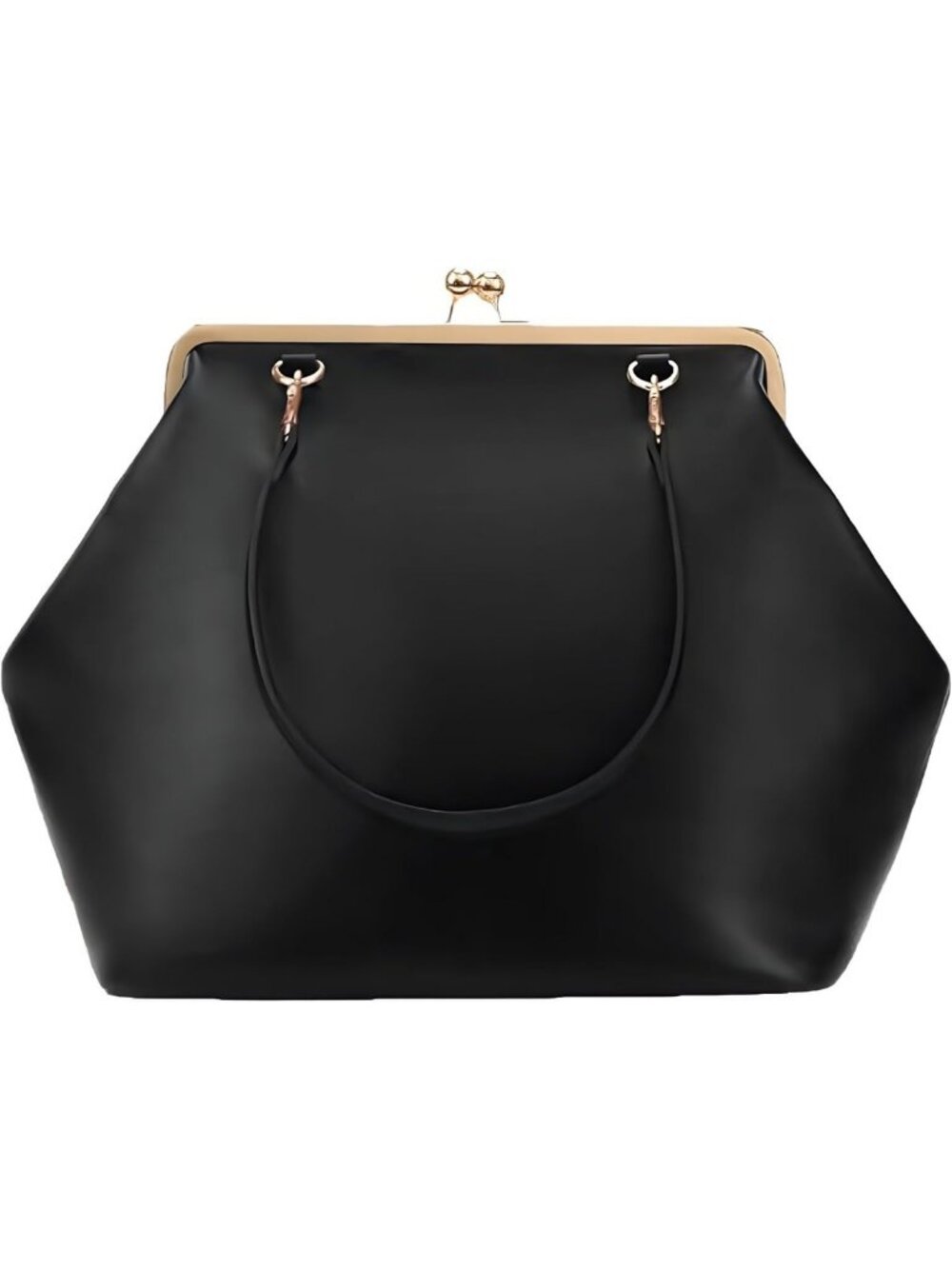 Chic Kiss Lock Tote Handbag | Stylish Underarm Shoulder Bag & Clutch Purse